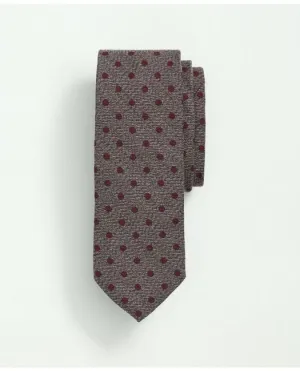 Brooks Brothers Men's Wool Silk Bold Dot Tie Grey/Burgundy Brooks Brothers