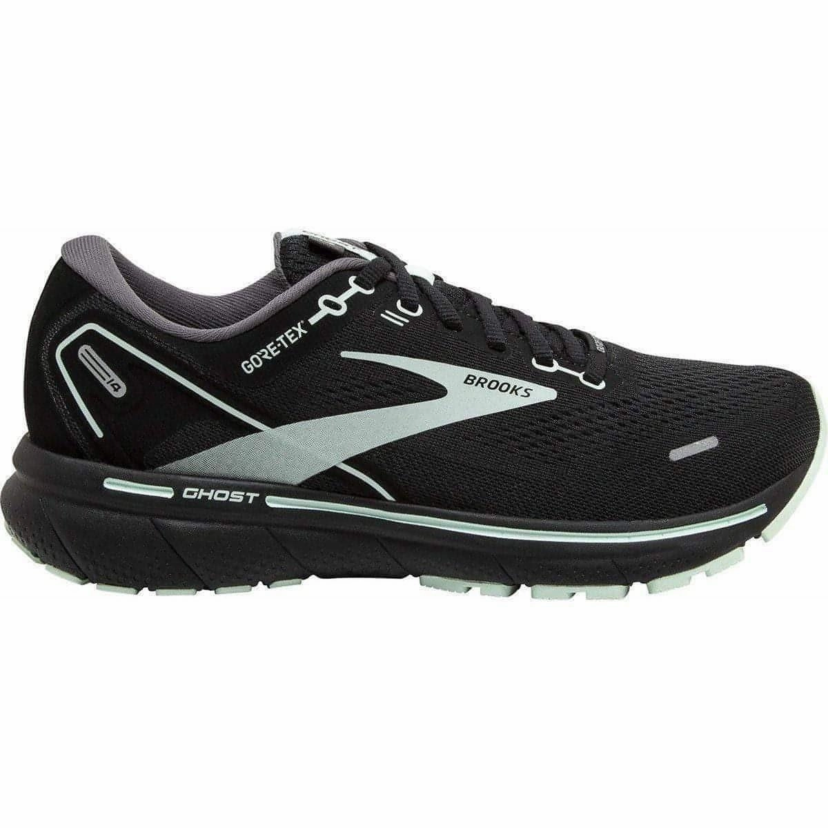 Brooks Ghost 14 GORE-TEX Womens Running Shoes - Black Brooks cushioned sneakers for distance running