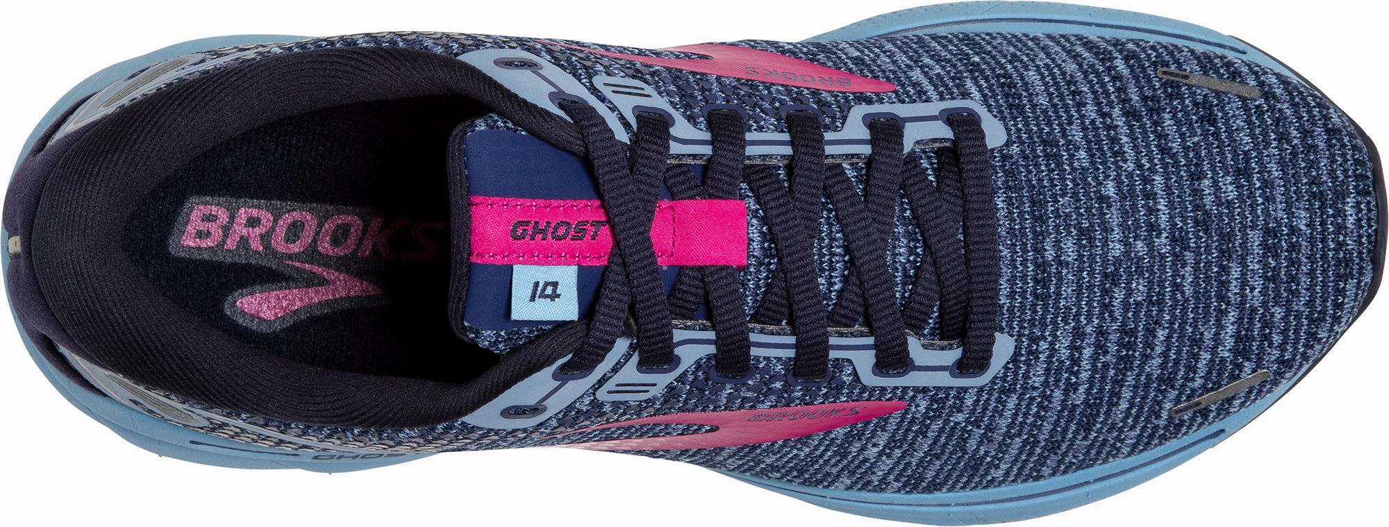 Brooks Ghost 14 Womens Running Shoes - Blue Responsive Road Shoes