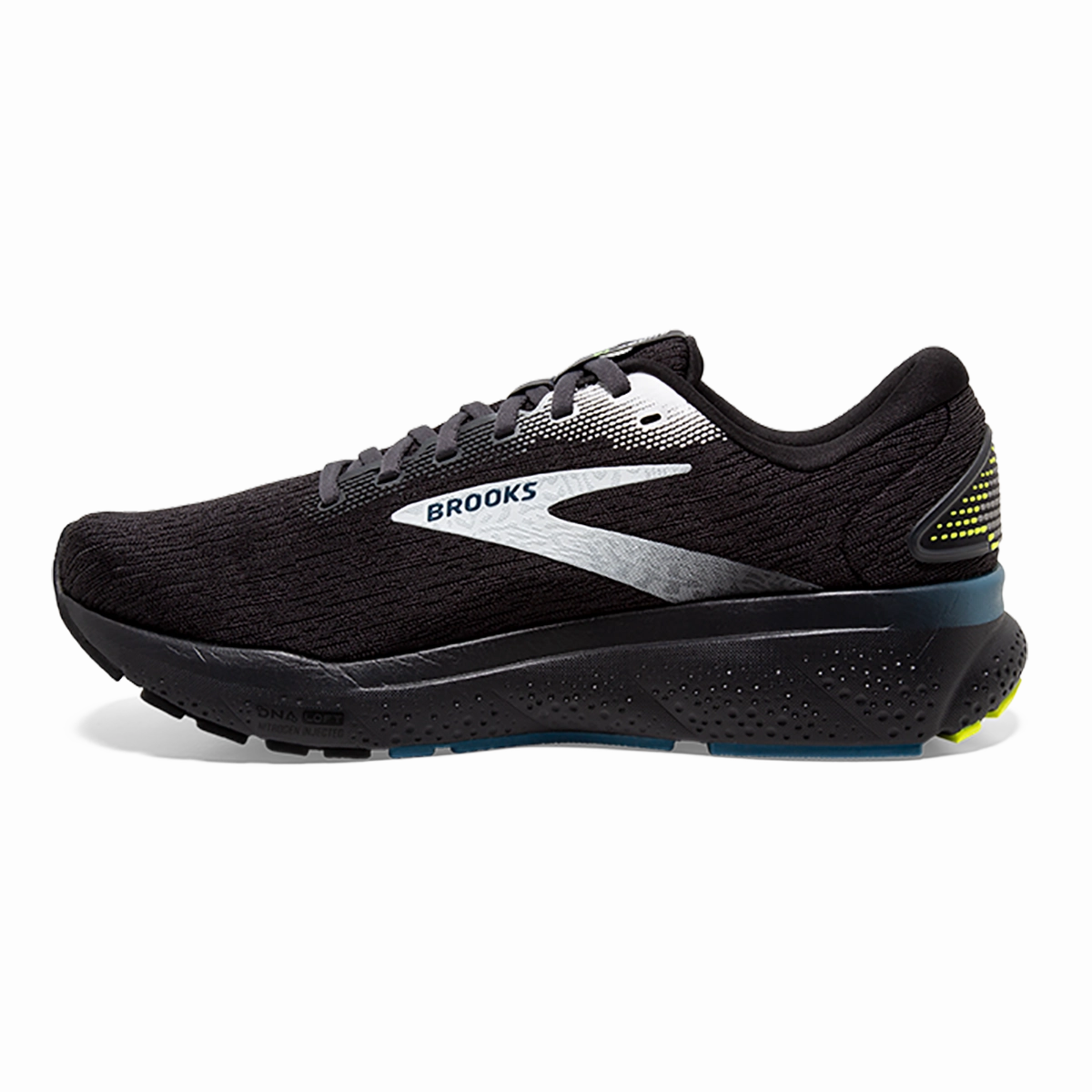 Brooks Ghost 16 - Black - Ebony - Blue Brooks performance running shoes