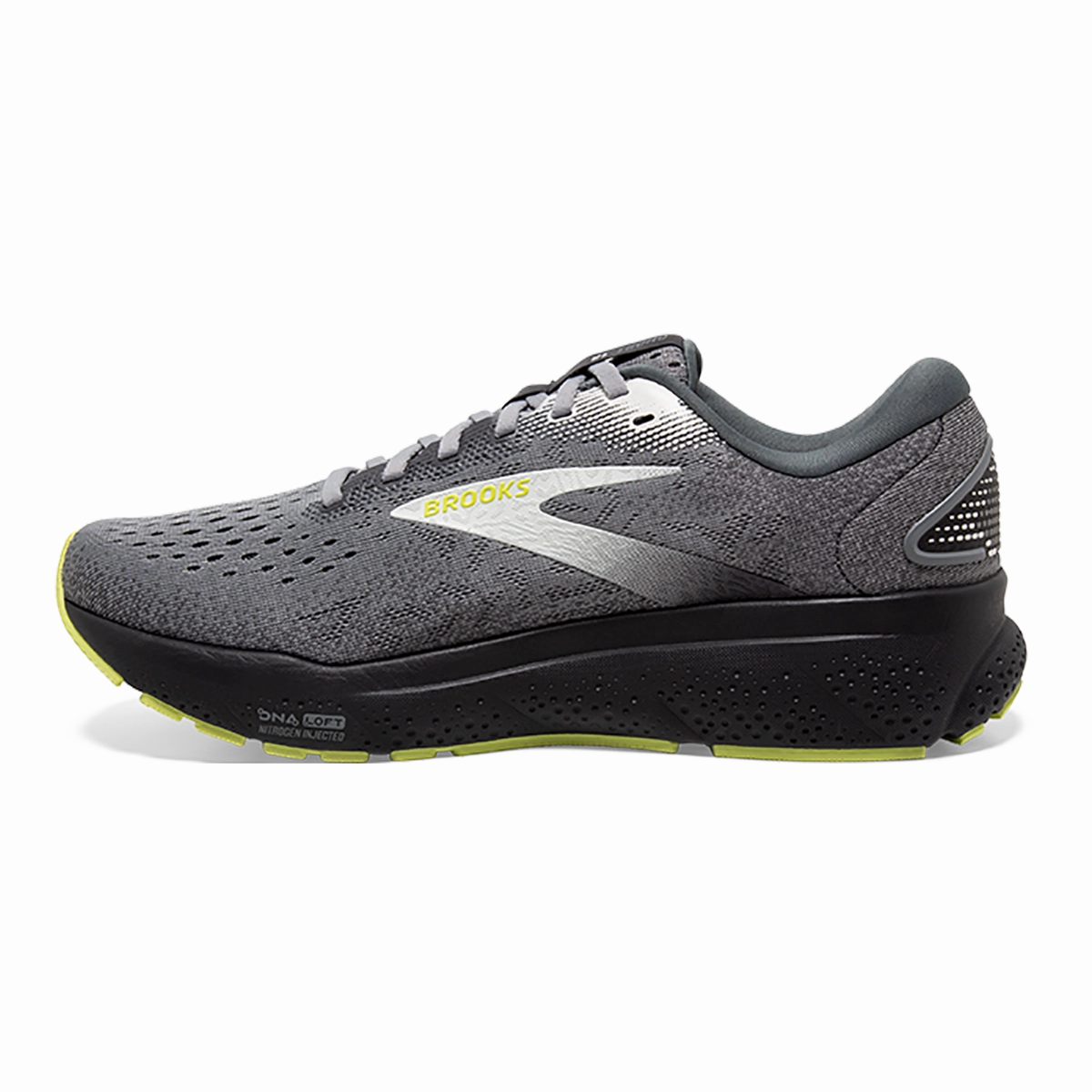 Brooks Ghost 16 - Primer - Grey - Lime Brooks performance running shoes