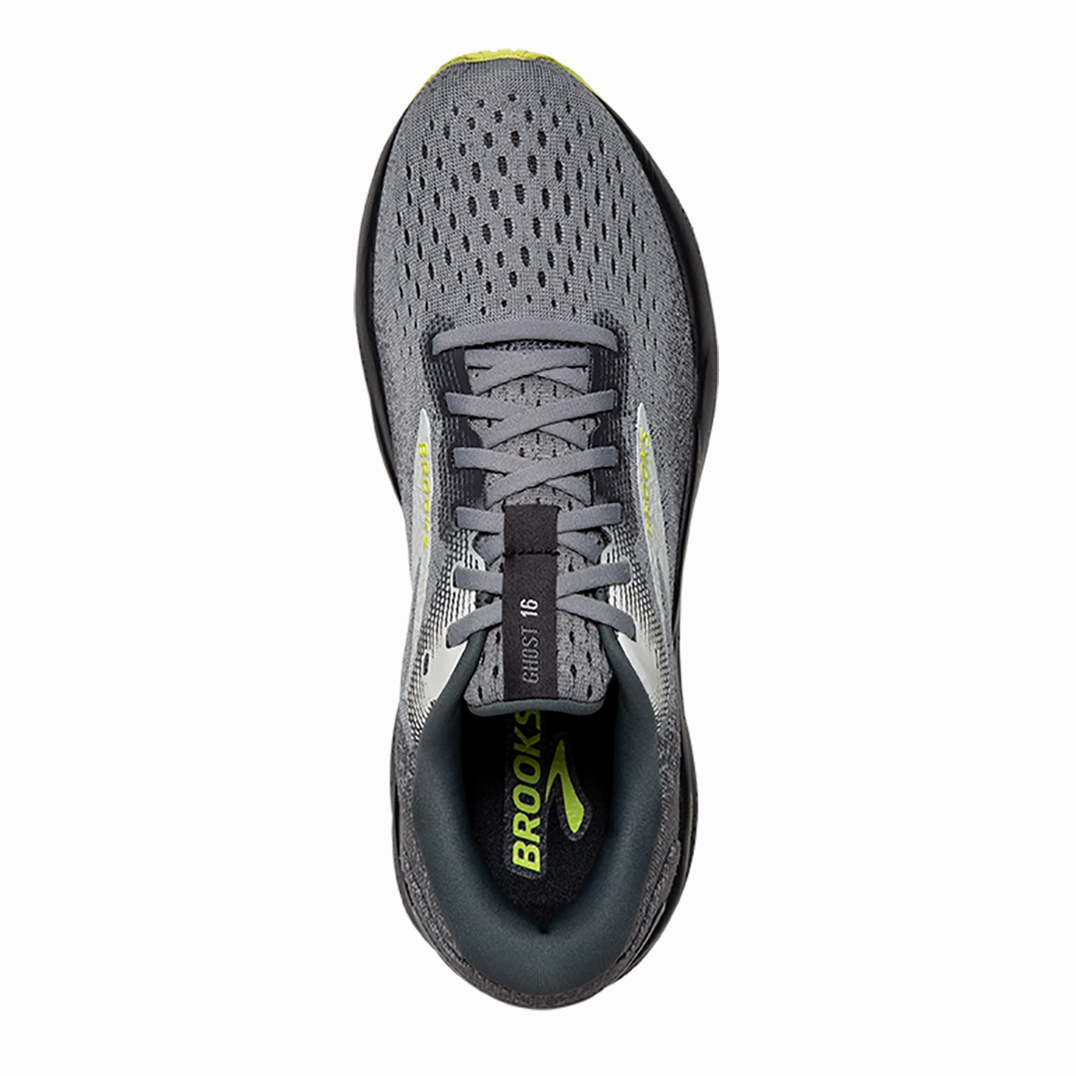 Brooks Ghost 16 - Primer - Grey - Lime Brooks performance running shoes