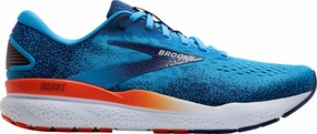 Brooks Ghost 16 Mens Running Shoes - Blue Brooks cushioned sneakers for distance running