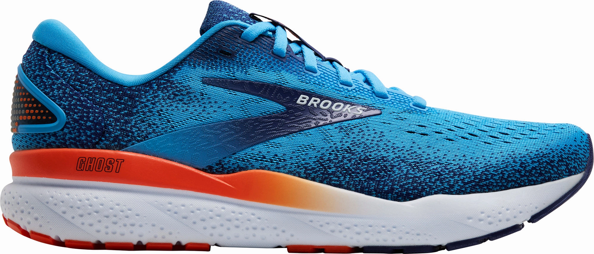Brooks Ghost 16 Mens Running Shoes - Blue Brooks cushioned sneakers for distance running