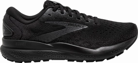 Brooks Ghost 16 NARROW FIT Womens Running Shoes - Black Brooks cushioned sneakers for distance running