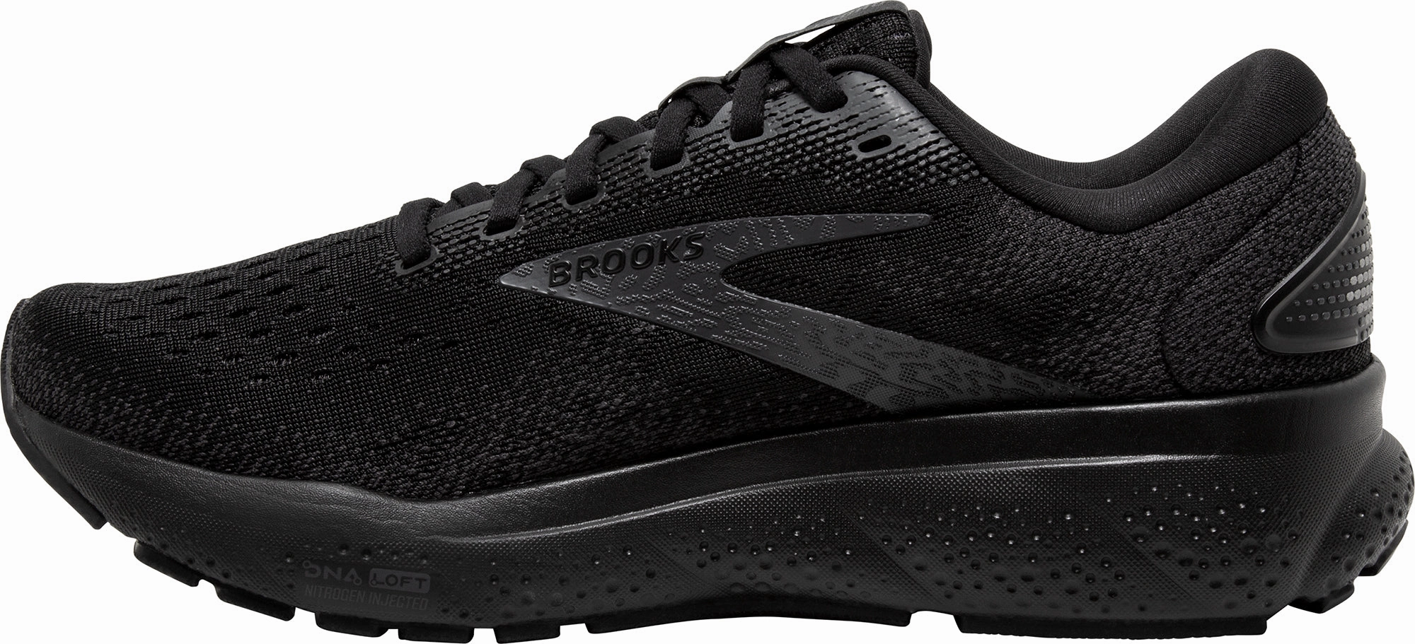 Brooks Ghost 16 WIDE FIT (2E) Mens Running Shoes - Black Responsive Road Shoes