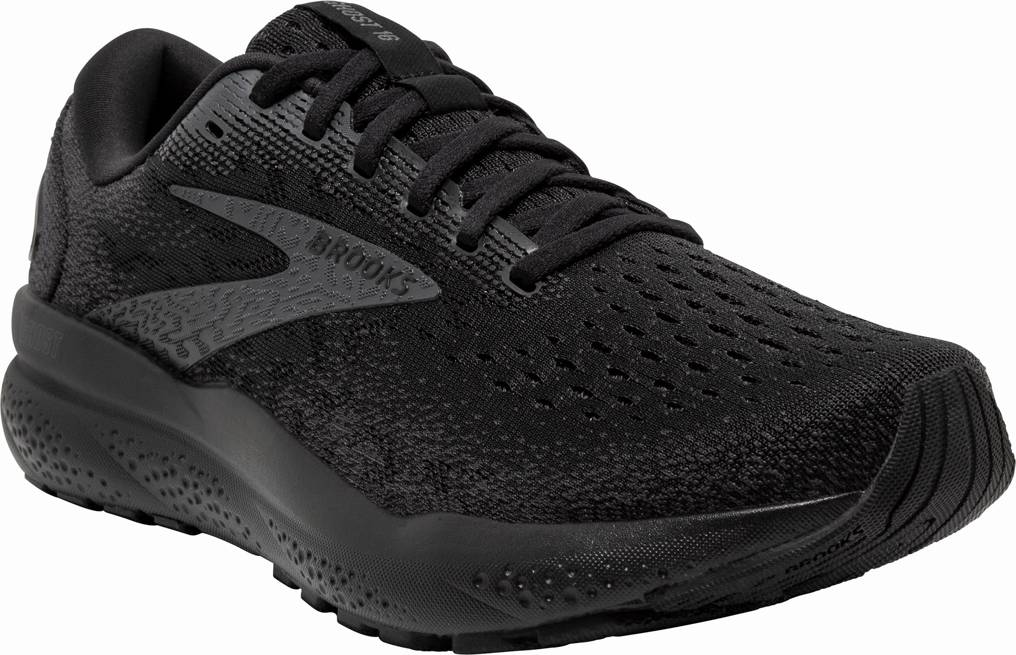 Brooks Ghost 16 WIDE FIT (2E) Mens Running Shoes - Black Responsive Road Shoes