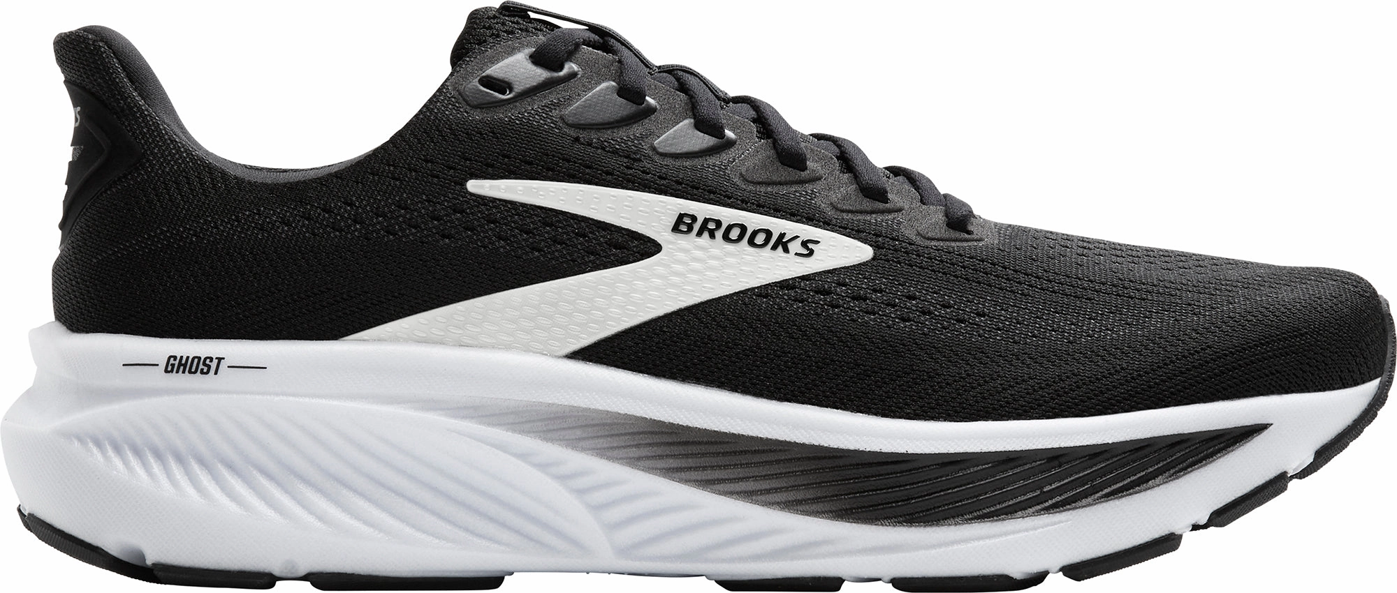 Brooks Ghost 17 Mens Running Shoes - Black Brooks cushioned sneakers for distance running