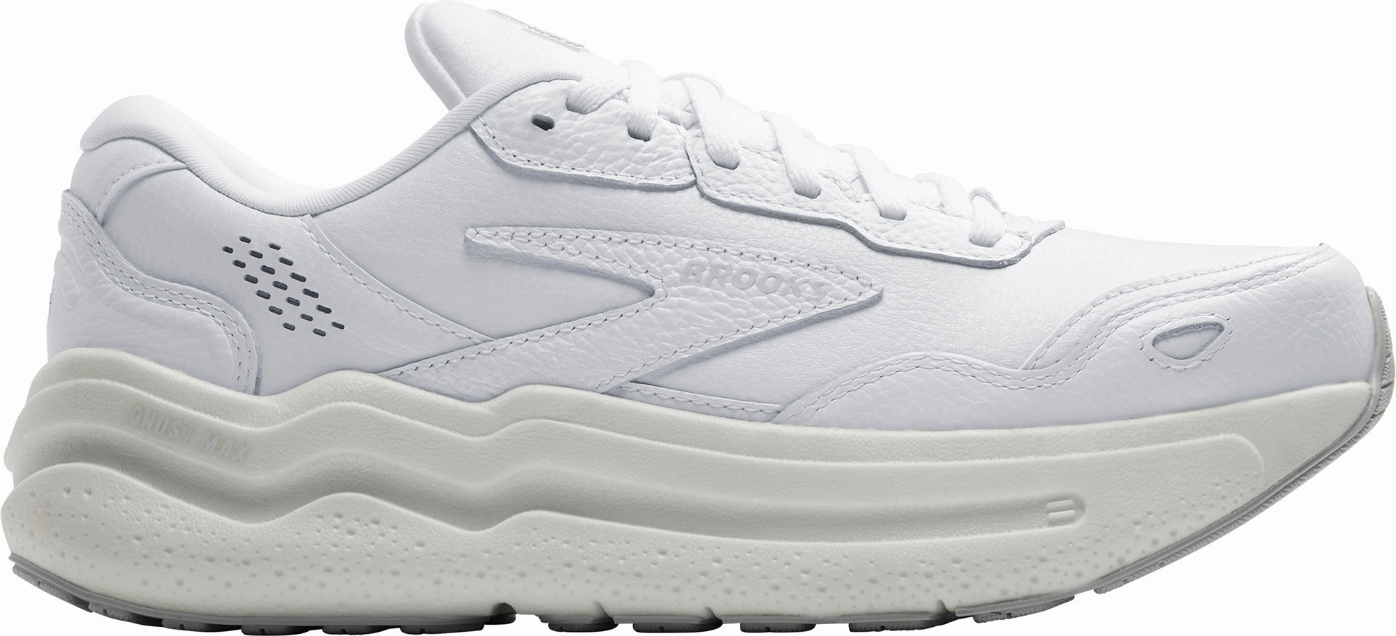 Brooks Ghost Max L Mens Walking Shoes - White Brooks cushioned sneakers for distance running