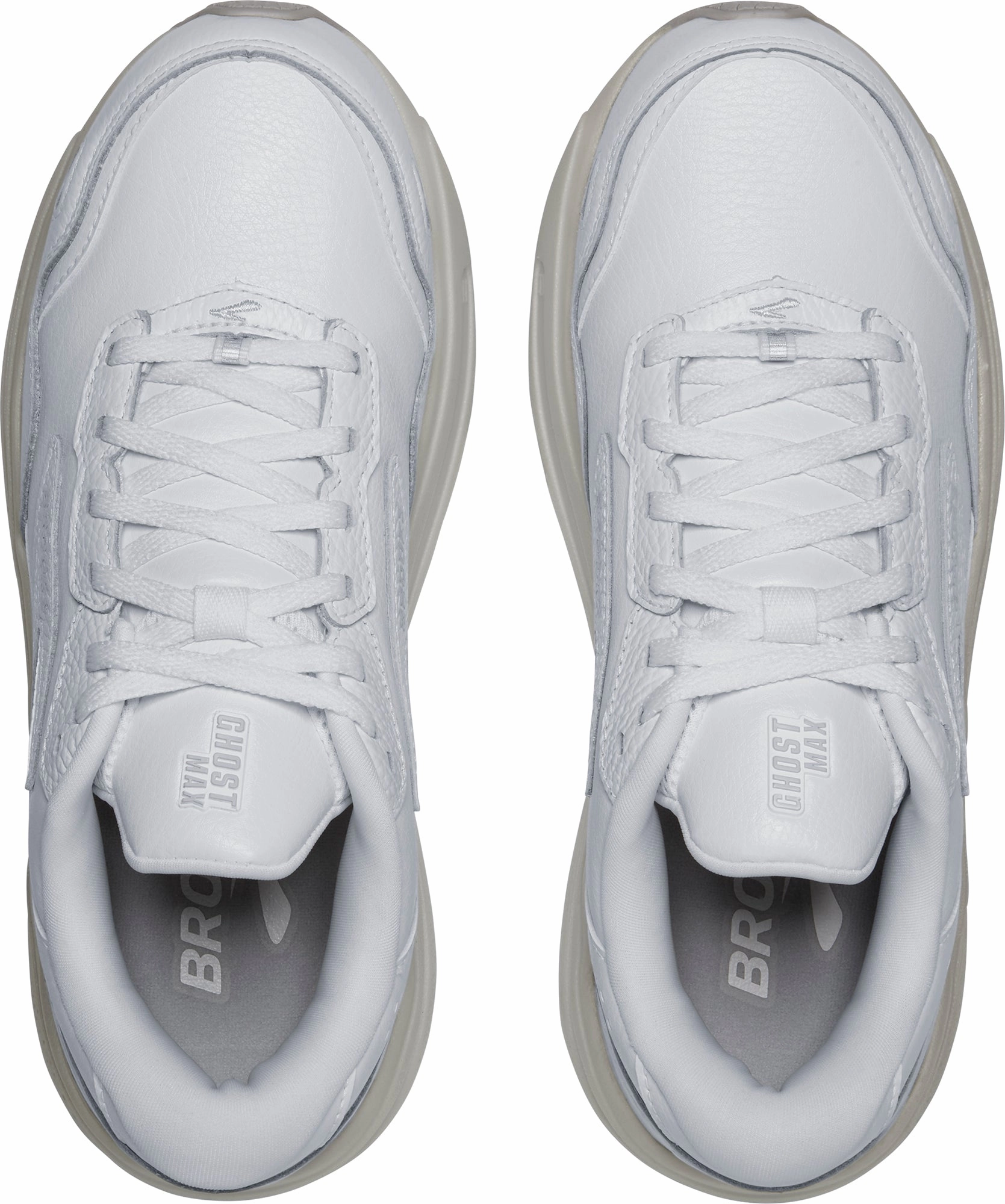 Brooks Ghost Max L Womens Walking Shoes - White Training Sneakers