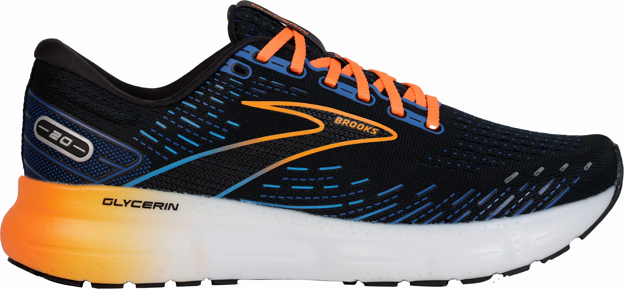 Brooks Glycerin 20 Mens Running Shoes - Black Brooks cushioned sneakers for distance running