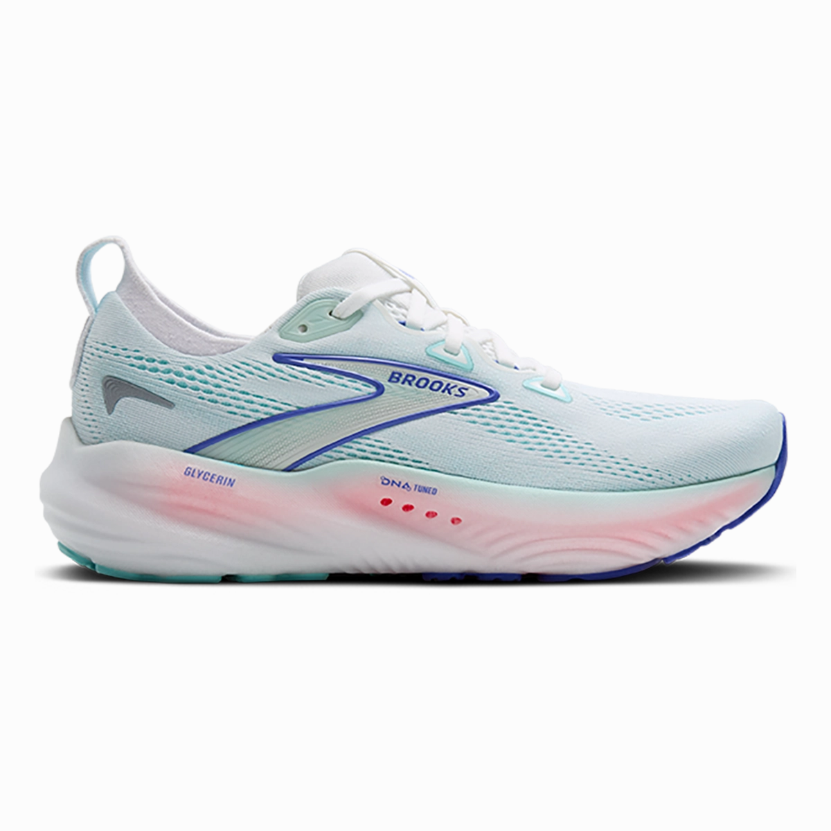 Brooks Glycerin 22 White - Limpet Shell - Amparo Blue Brooks running shoes with responsive cushioning