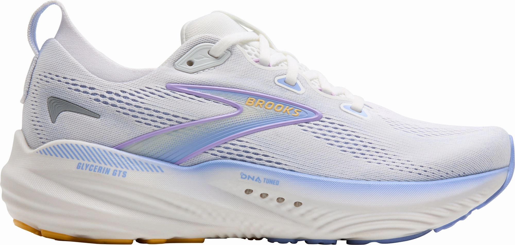 Brooks Glycerin GTS 22 Womens Running Shoes - White Brooks cushioned sneakers for distance running