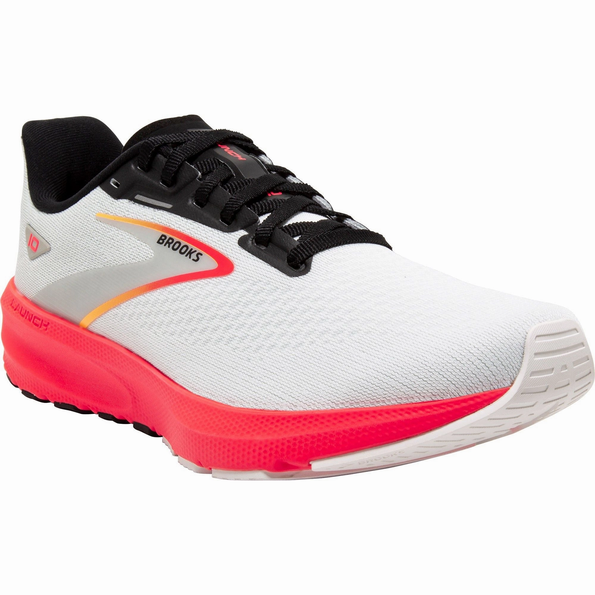 Brooks Launch 10 Womens Running Shoes - White Lightweight Runners