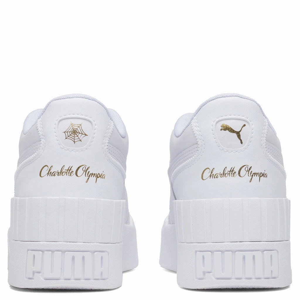 Cali Wedge Charlotte - White Puma Suede Street Sneakers