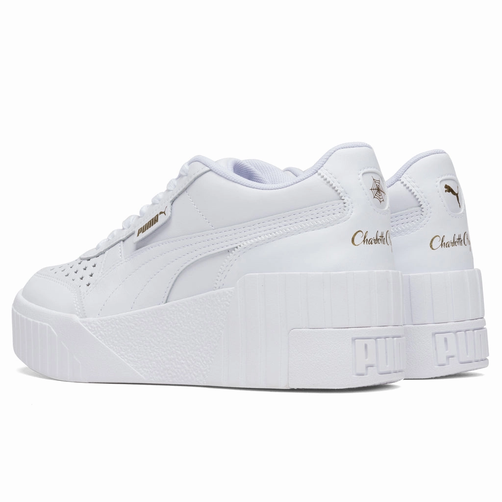 Cali Wedge Charlotte - White Puma Suede Street Sneakers