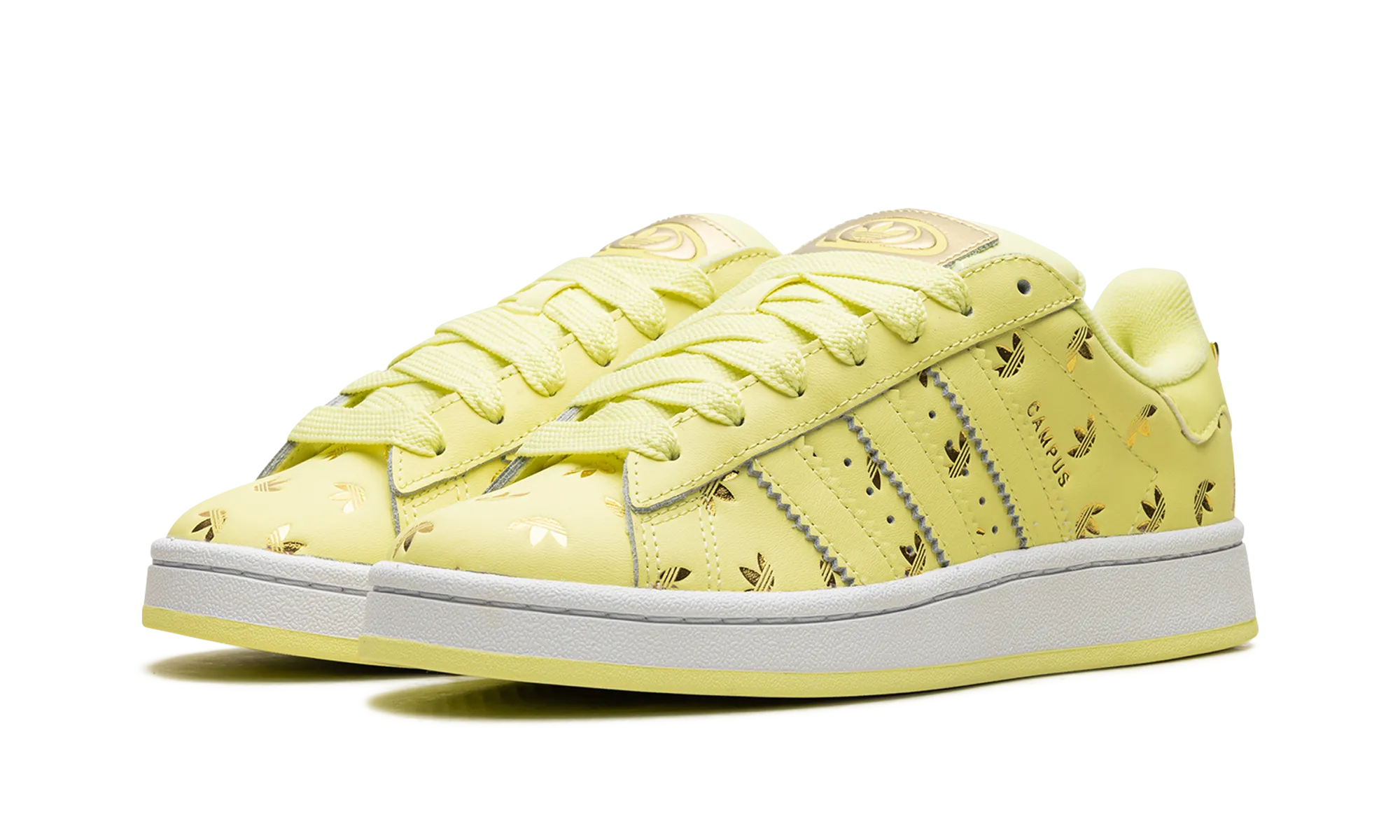 Campus 00s WMNS "Allover Debossed Trefoils-Pulse Yellow" adidas womens workout shoes