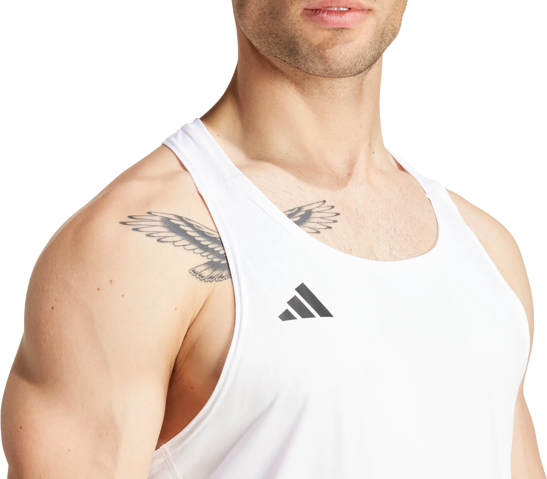 Clothing Adidas  Men adidas Adizero Essentials Mens Running Vest - White