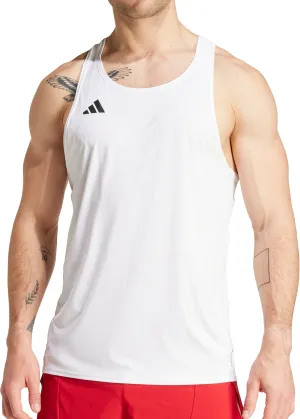 Clothing Adidas  Men adidas Adizero Essentials Mens Running Vest - White