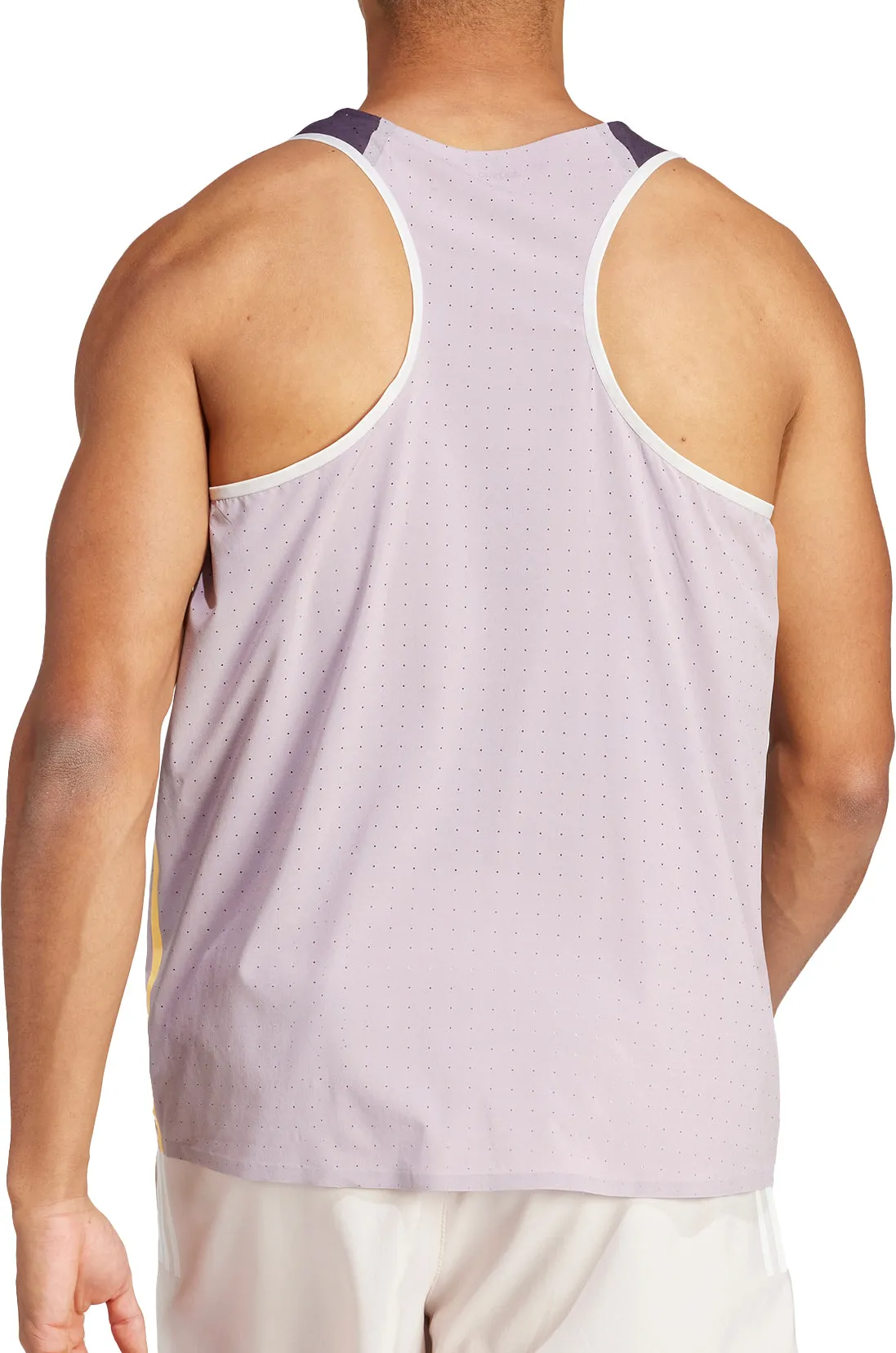 Clothing Adidas  Men adidas Adizero Promo Mens Running Vest - Purple