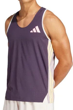 Clothing Adidas  Men adidas Adizero Promo Mens Running Vest - Purple