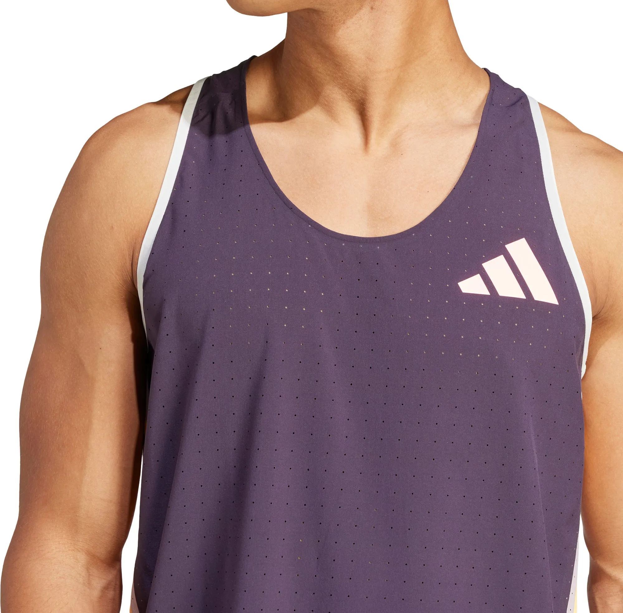 Clothing Adidas  Men adidas Adizero Promo Mens Running Vest - Purple