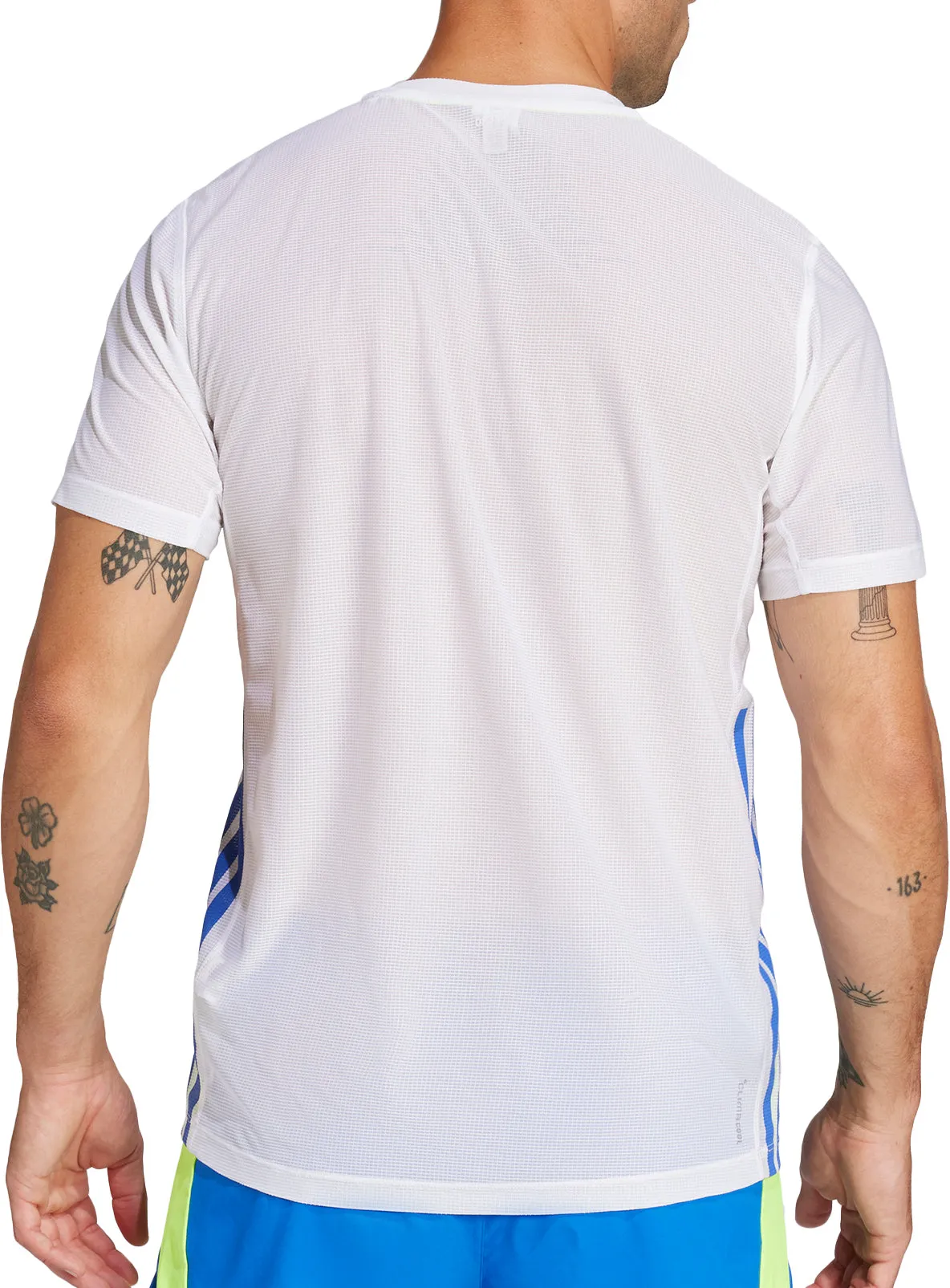 Clothing Adidas  Men adidas Adizero Retro Short Sleeve Mens Running Top - White