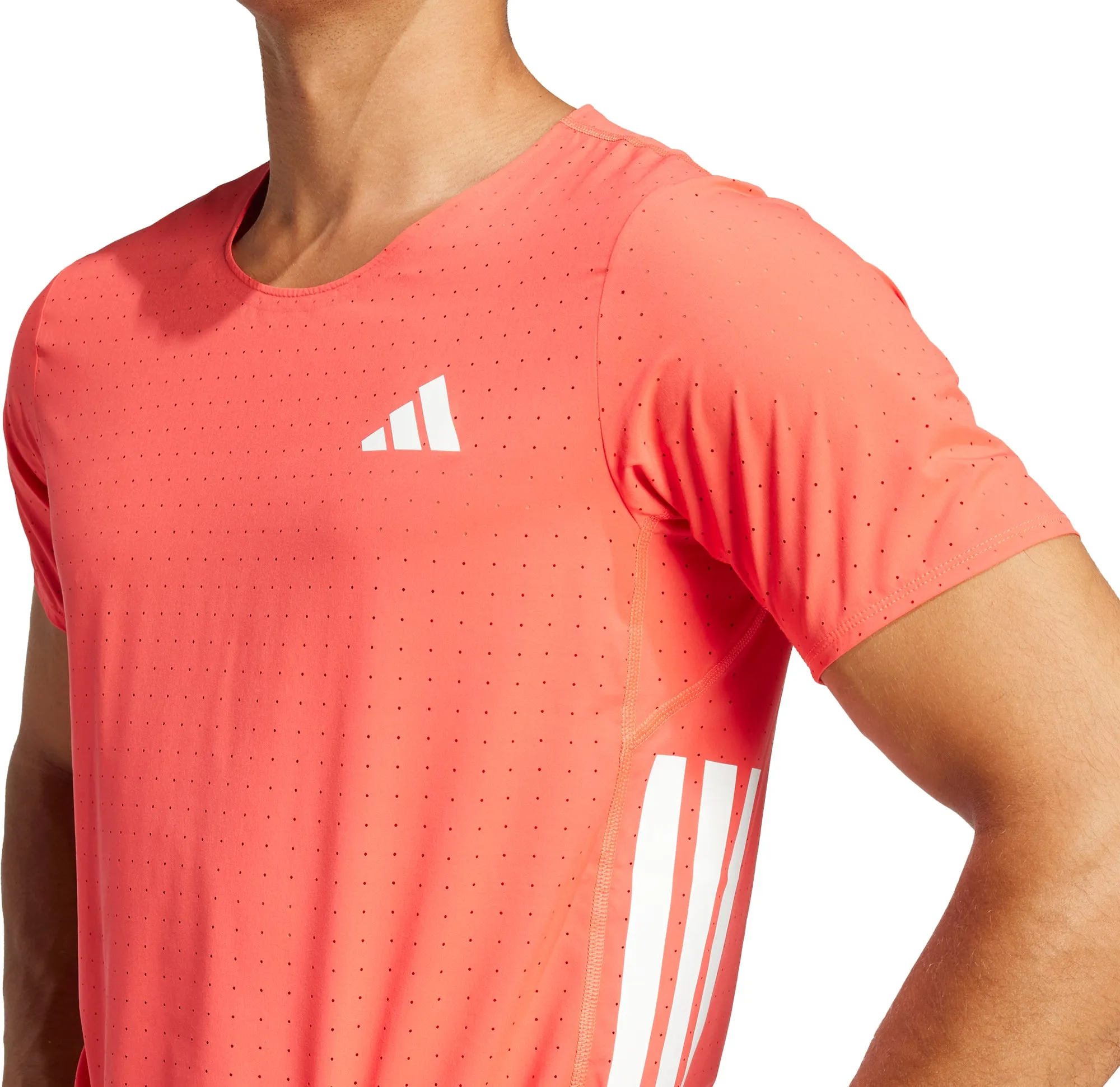 Clothing Adidas  Men adidas Adizero Short Sleeve Mens Running Top - Red