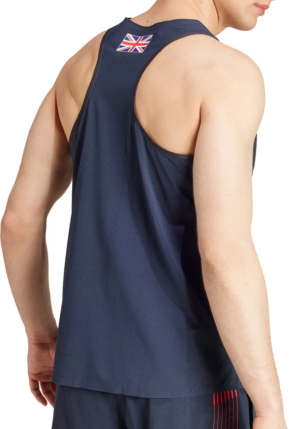 Clothing Adidas  Men adidas Adizero Team GB Mens Running Vest - Navy