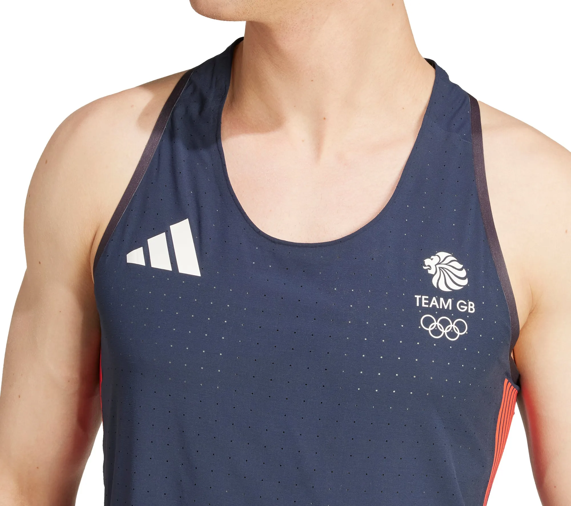 Clothing Adidas  Men adidas Adizero Team GB Mens Running Vest - Navy