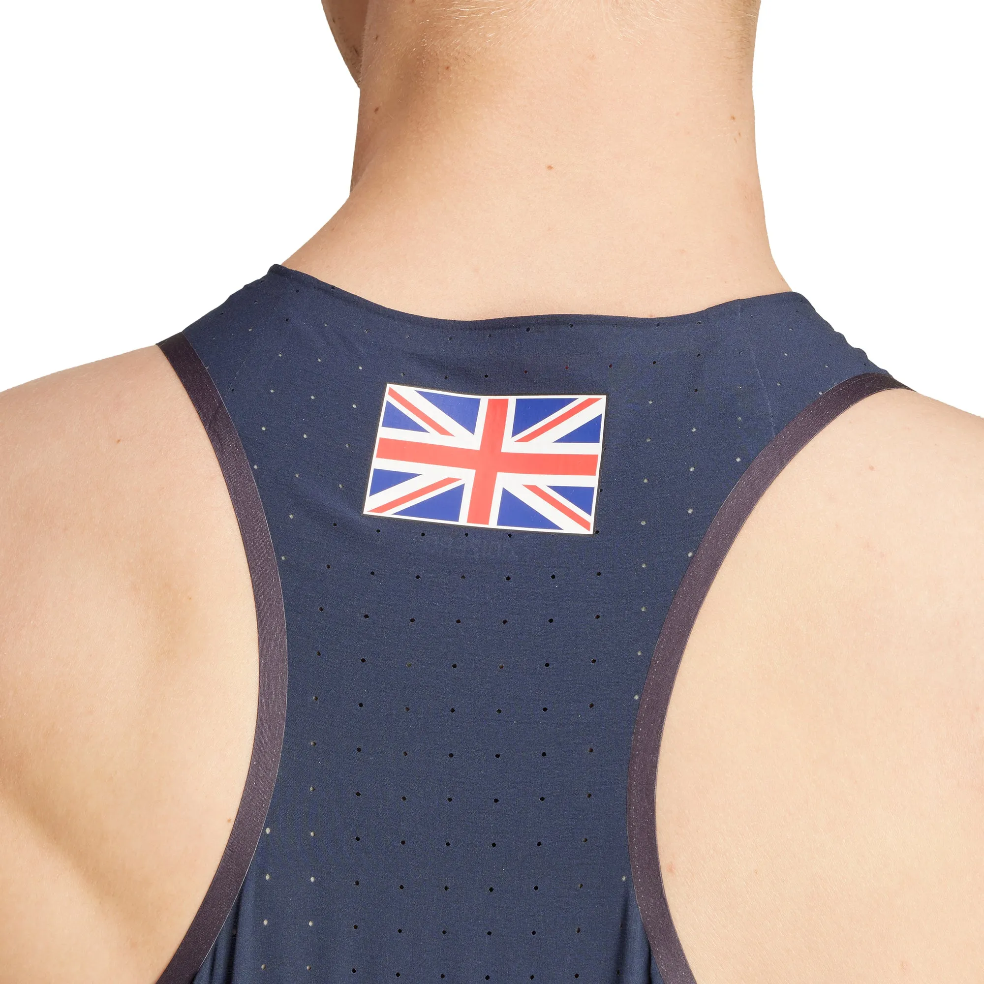 Clothing Adidas  Men adidas Adizero Team GB Mens Running Vest - Navy