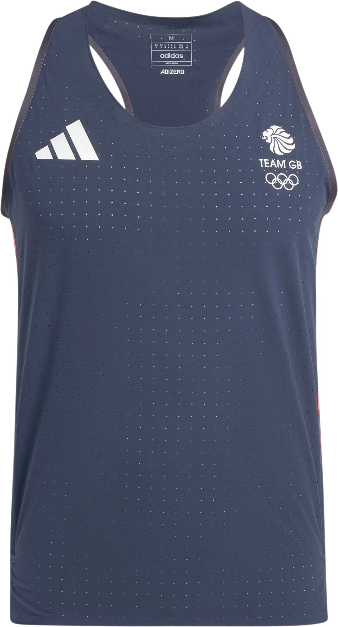 Clothing Adidas  Men adidas Adizero Team GB Mens Running Vest - Navy