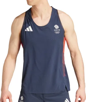 Clothing Adidas  Men adidas Adizero Team GB Mens Running Vest - Navy
