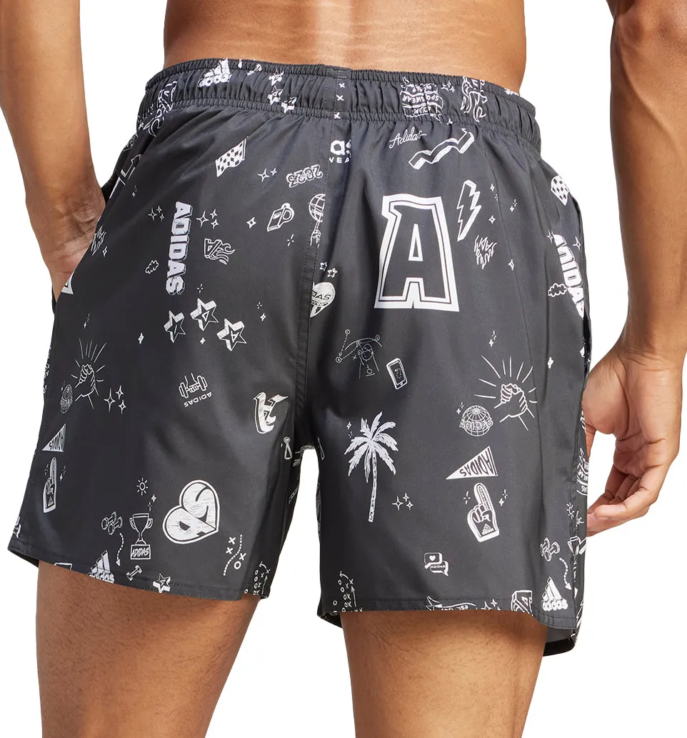 Clothing Adidas  Men adidas Brand Love CLX Mens Swim Shorts - Grey