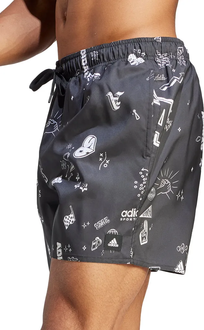 Clothing Adidas  Men adidas Brand Love CLX Mens Swim Shorts - Grey