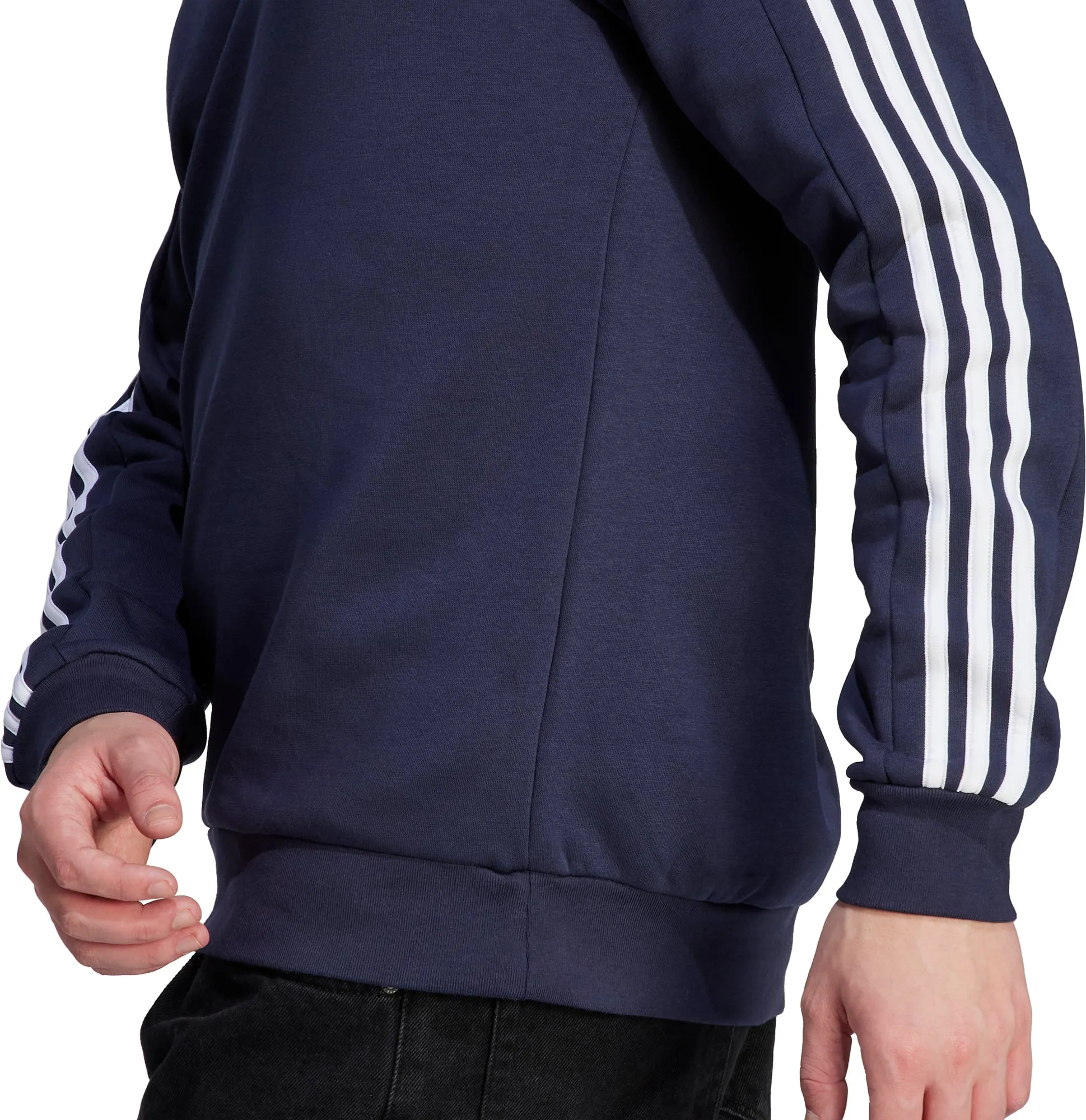 Clothing Adidas  Men adidas Essentials Fleece 3 Stripes Mens Sweatshirt - Blue