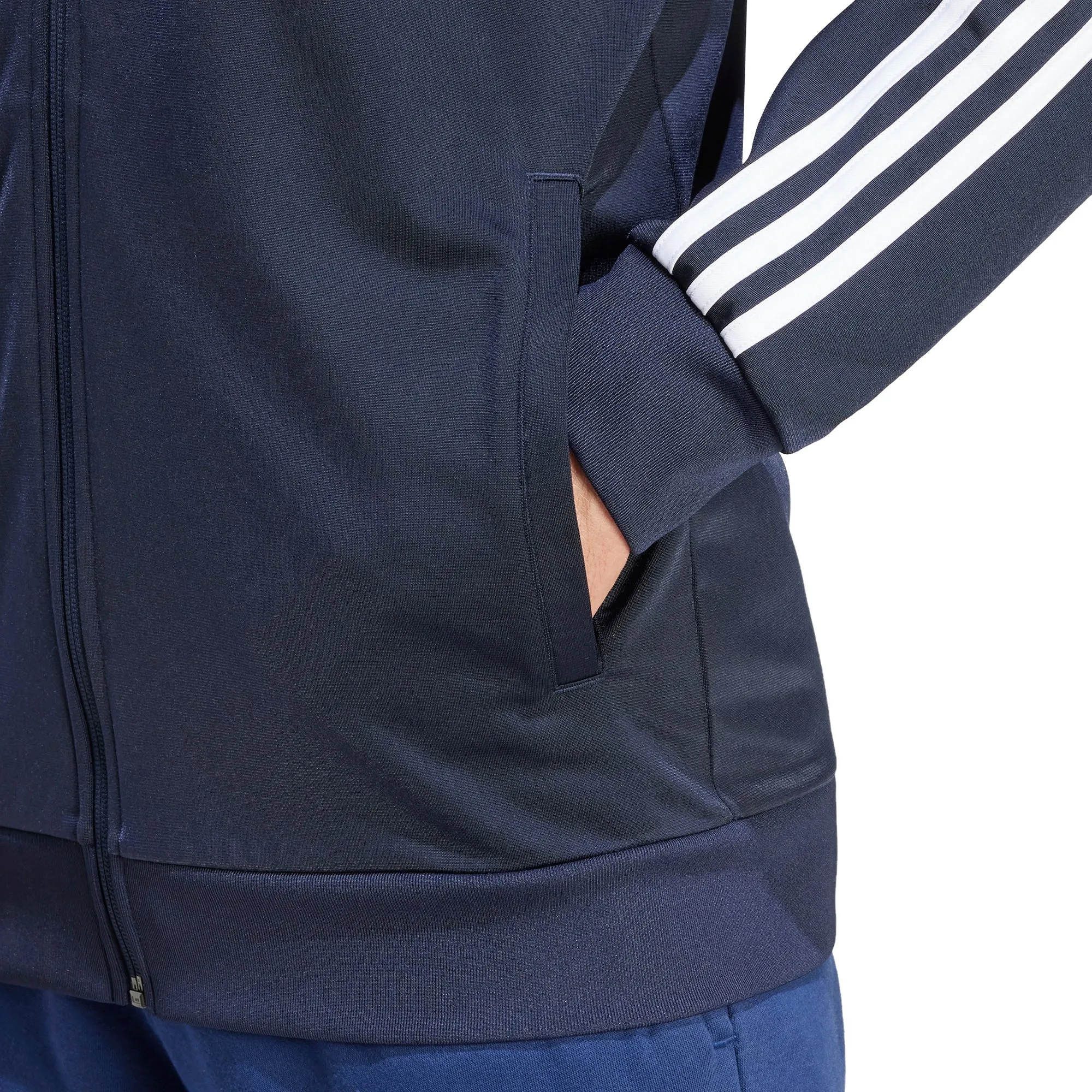 Clothing Adidas  Men adidas Essentials Warm Up 3 Stripes Mens Track Jacket - Navy