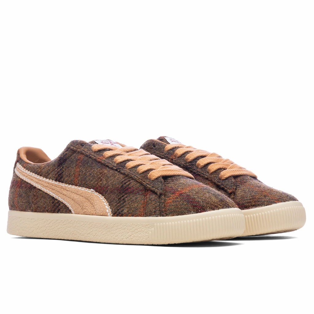 Clyde Harris Tweed - Khaki Puma Suede Street Sneakers