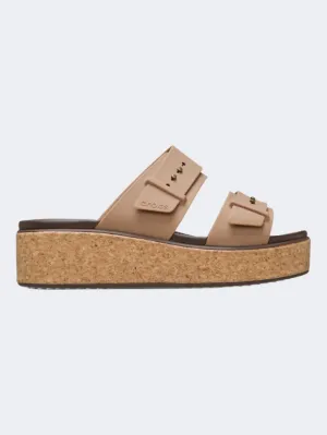 Crocs Brooklyn Cork Buckle Women Lifestyle Slippers Milk Chocolate Women's footwear styles