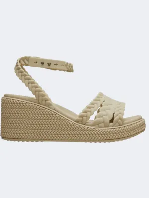 Crocs Brooklyn Woven Ankle Strap Wedge Women Lifestyle Slippers Chai Women's footwear styles
