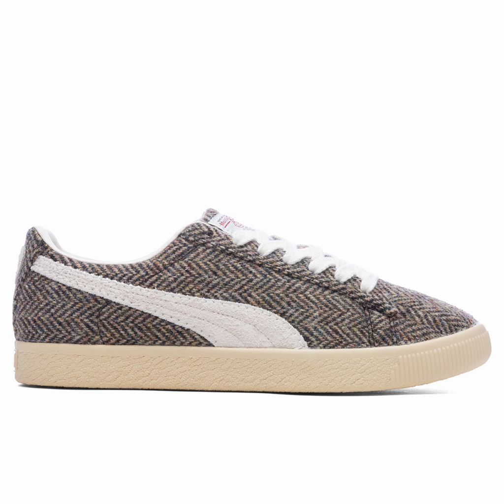 Cylde Harris Tweed - Khaki Puma shoes with suede and modern shape