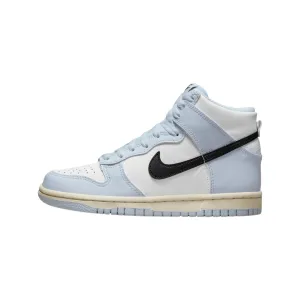 Dunk Hi GS Aluminum White Black Nike Dunk sneakers with classic silhouette