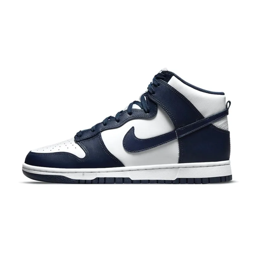 Dunk Hi Midnight Navy White Iconic Sneakers