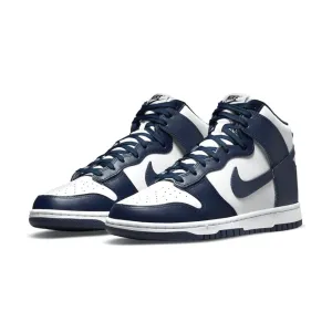 Dunk Hi Midnight Navy White Nike Dunk sneakers with classic silhouette