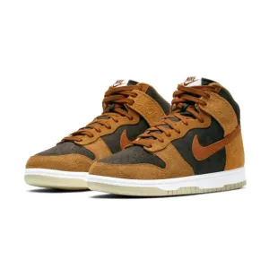 Dunk Hi Retro Premium Velvet Brown Dark Russet Nike Dunk sneakers with classic silhouette