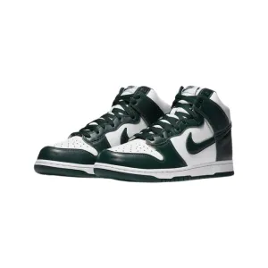 Dunk Hi Spartan Green White Nike Dunk sneakers with classic silhouette