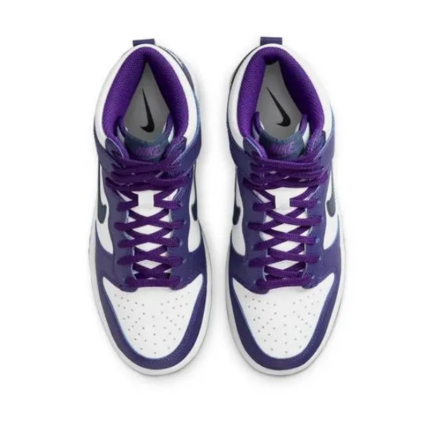 Dunk High GS Midnight Navy Swoosh Purple By Nike Iconic Sneakers