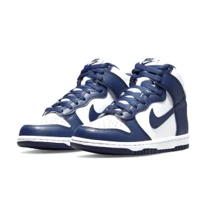 Dunk High GS Midnight Navy White Nike Dunk sneakers with classic silhouette