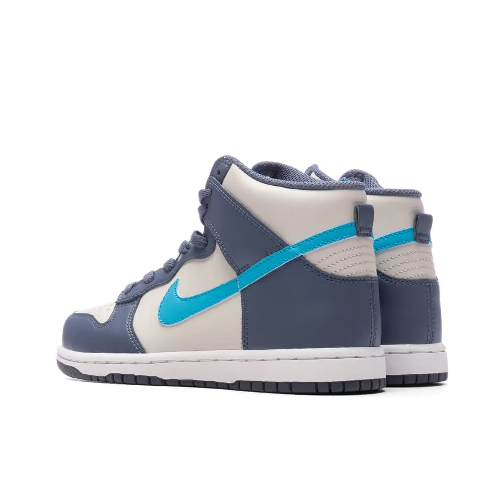 Dunk High (PS) - Light Bone/Blue Lightning/Diffused Blue Nike Retro Lifestyle Shoes