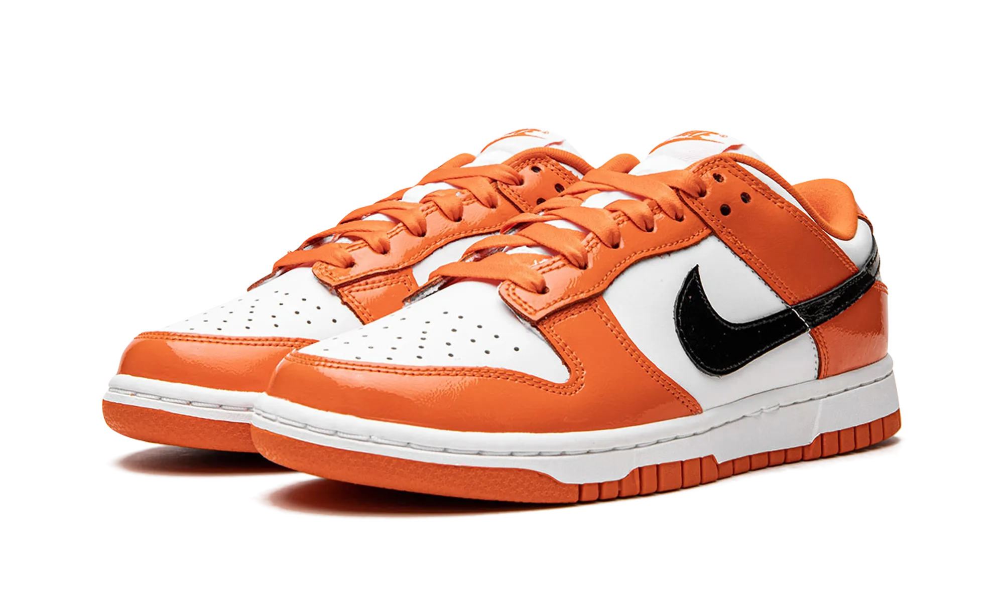 DUNK LO MNS WMNS "Orange / Black Patent Leather" nike womens mesh trainers
